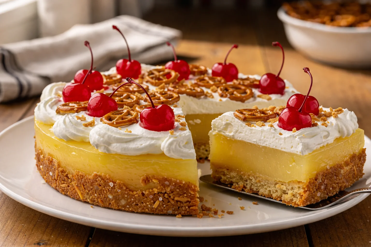 Salada Jello de Pretzel com Ananás e Cream Cheese Leve