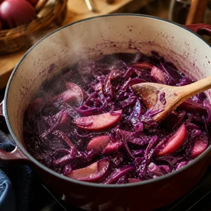 Chou rouge braisé aux pommes : la recette aigre-douce