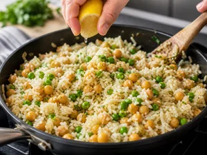 Savory Lemon Herb Roasted Chickpea and Rice Bowls