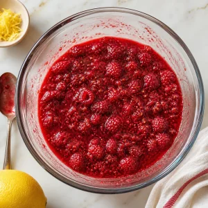Raspberry filling mixed with lemon and cornstarch