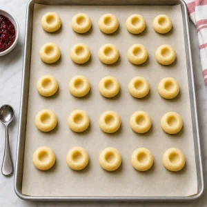 Boules de pâte avec empreintes creusées au centre