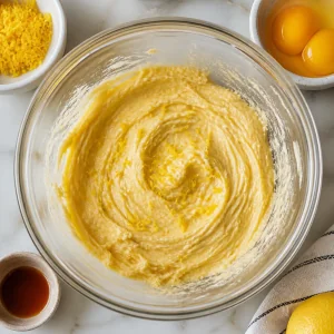 Base de pâte lisse avec zeste de citron incorporé