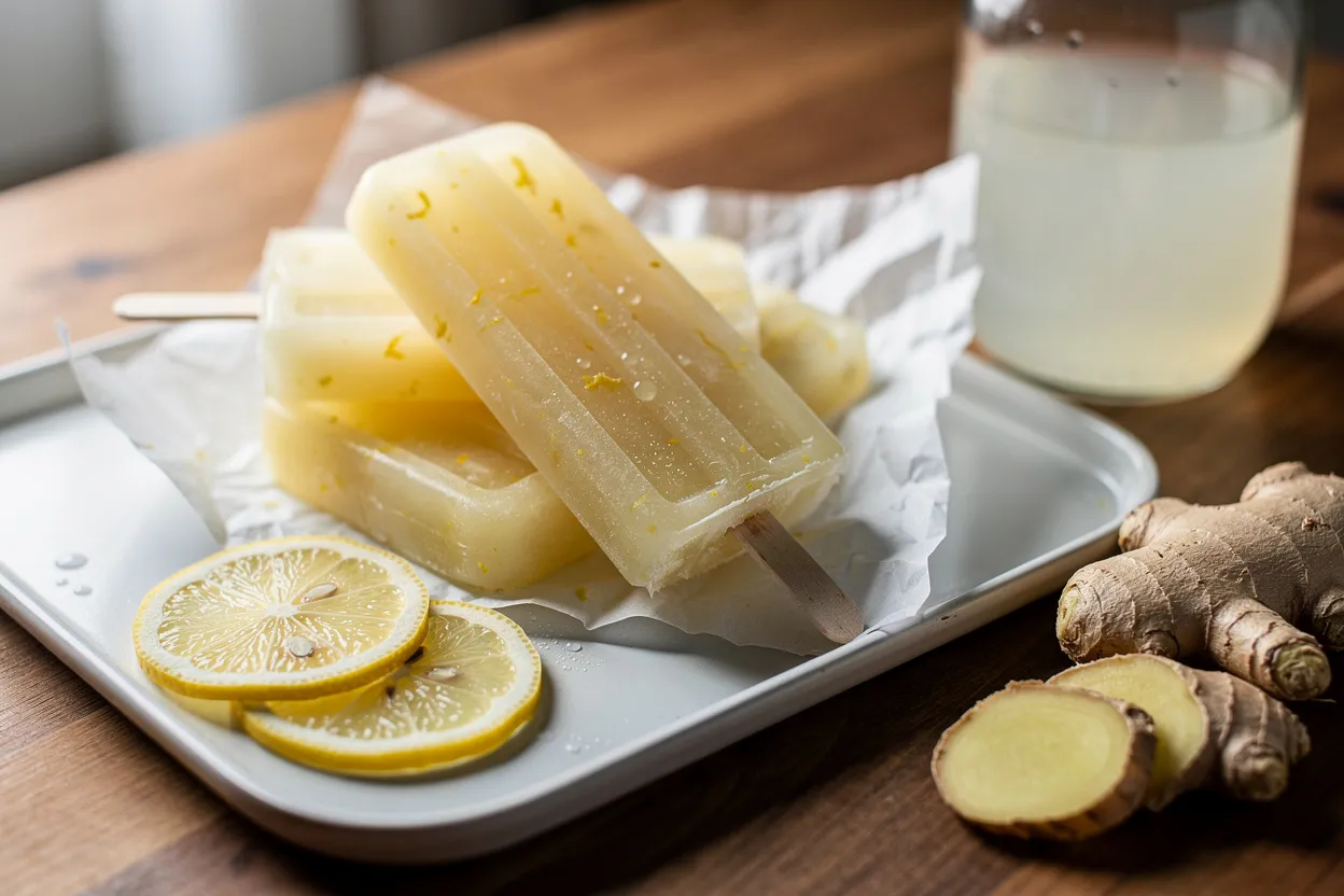 Erfrischende Zitronen-Kokoswasser-Eis am Stiel - sanft