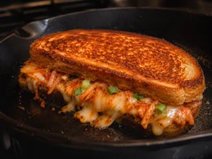 Kimchi Grilled Cheese mit Gochujang-Butter – Würzig & Käsig