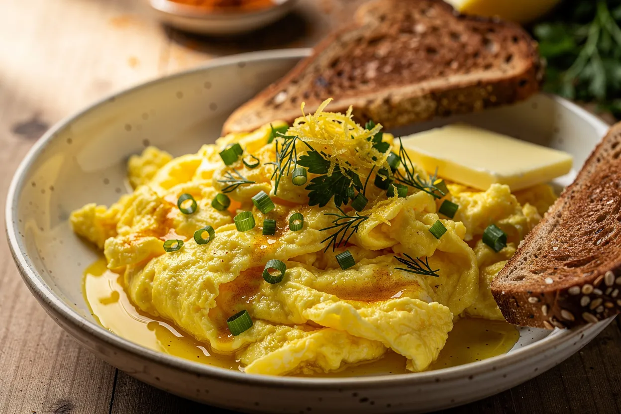 Silky Soft Scrambled Eggs with Herbs & Healing Boost