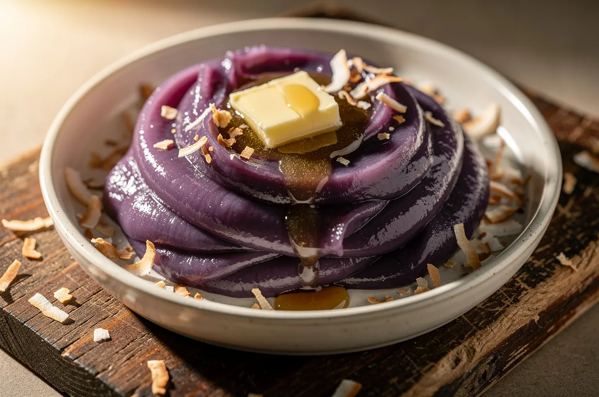 Ube Halaya setoso: crema filippina di igname viola