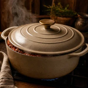 Casseruola coperta che brasera lentamente il ragu