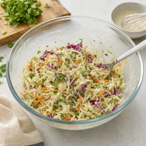 Coleslaw cremoso con erbe per slider di pollo BBQ