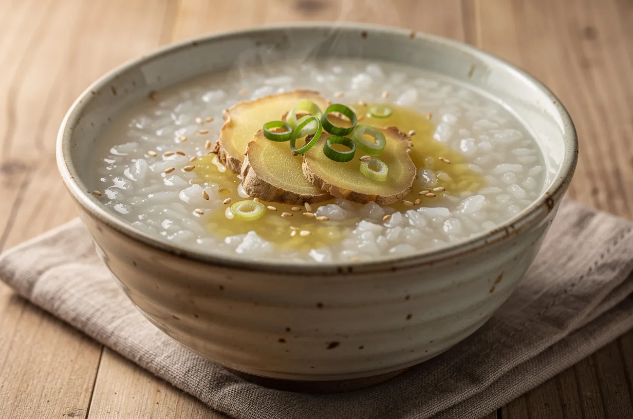 Sanfter Ingwer-Reis-Congee bei Schwangerschaftsübelkeit