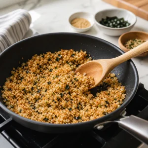 Toasting panko breadcrumbs with sesame and furikake