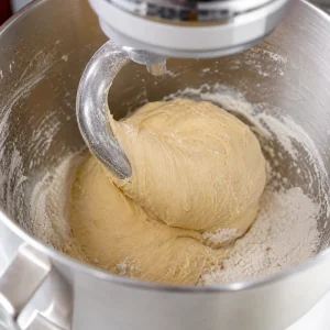 Impasto dolce che si lavora col gancio fino a diventare liscio e morbido