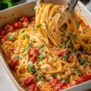 Baked Feta Pasta with Roasted Cherry Tomatoes