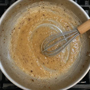 Butter and flour whisked into a light brown roux in the skillet