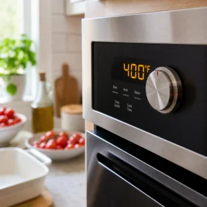 Oven preheated to 400°F for baked feta pasta