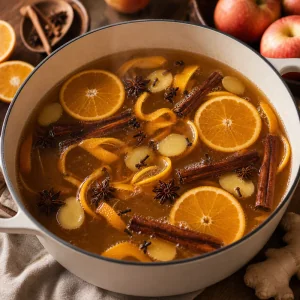 Sidro di mele con arancia, cannella, chiodi di garofano, anice stellato e zenzero