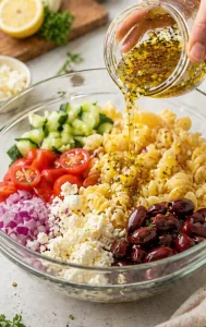 Zesty Mediterranean Pasta Salad with Feta and Lemon